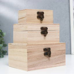 Набор шкатулок для росписи дерево «Сундучки», 3 шт., для творчества, декора