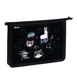 Папка для тетрадей А4, молния сверху F?rst "Disco Lama" (FT-PP-A40509) пластик