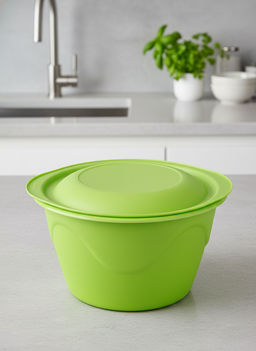 Цена за 2 шт. Миска "Чезаре" 3,0л с крышкой оливковая С443ОЛВ