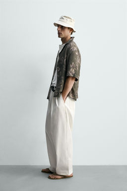 CAMISA RELAXED FIT ESTAMPADO FLORAL / Gris - Zara фото 4