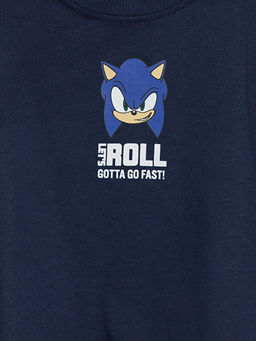 Sonic Bask?l? Erkek ?ocuk Sweatshirt