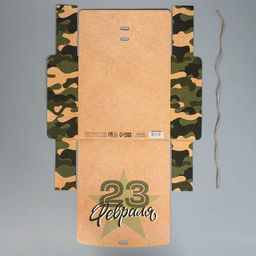 Цена за 2 шт. Коробка подарочная складная, упаковка, «С 23 февраля», 20×18×5 см