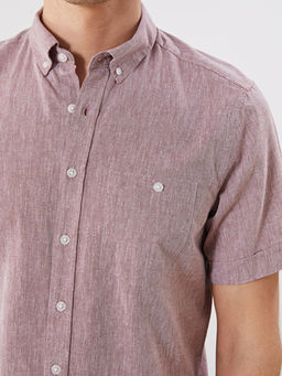 Regular Fit Keten Kar???ml? Erkek G?mlek