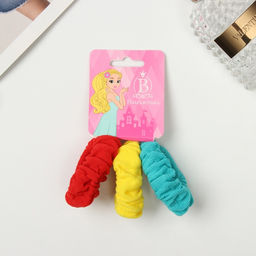 Цена за 4 шт. Резинки для волос «Махрушка спорт», набор 3 шт., лето колор, 4.5 см