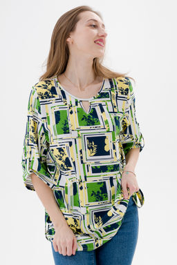 Туника женская из кулирки Полина цитрусовый микс - Амадэль фото 5