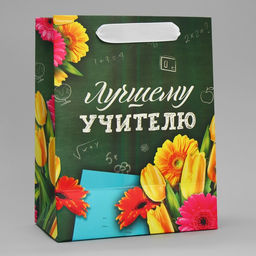 Цена за 2 шт. Пакет подарочный ламинированный, упаковка, «Лучшему Учителю», MS 18 х 23 х 10 см