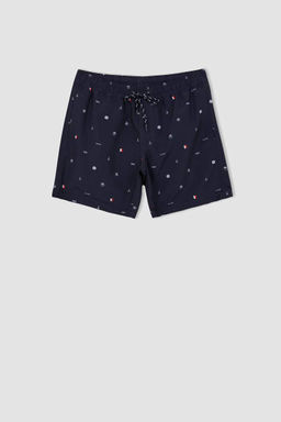 Шорты для плавания выше колена стандартного кроя с морским принтом - Defacto фото 6