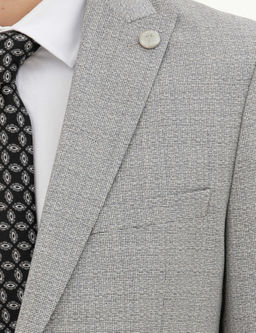A__k Gri Extra Slim Fit Y_n Tak_m Elbise