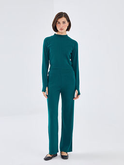 Yar?m Bal?k?? Yaka Dokulu Kad?n Triko Kazak