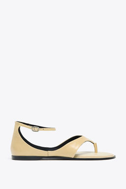 LEATHER TOE POST SANDALS - Zara фото 8