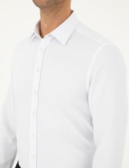 Beyaz Slim Fit Arm_rl_ Uzun Kollu G_mlek