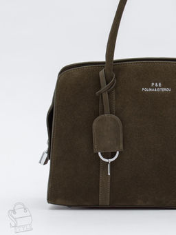 Сумка женская кожаная 2410YF d.khaki Polina&Eiterou в Новосибирске