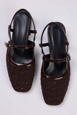 Trendyol Shoes Bej Tuvit Kare Burun Mary Jane Kad?n Blok Topuklu Ayakkab? TAKSS25TO00023