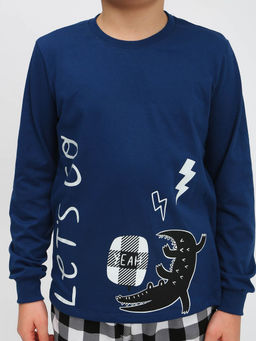 Пижама для мальчика 92228 салатовый/черная клетка 870 Lets go - Let's go фото 13