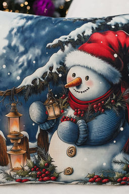 Наволочка декоративная новогодняя 2 шт рогожка