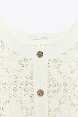 CROCHET JACKET WITH BUTTONS - Zara фото 9