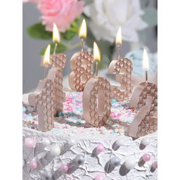 Свеча в торт на шпажке «Соты», цифра 0, 7 см, шампань