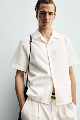 CAMISA BOXY FIT ESTRUCTURA / Blanco - Zara фото 5