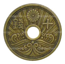 Монета 10 сен 1939 года Япония