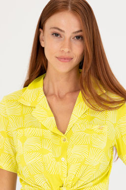 U. S. Polo Assn Женская неоново-желтая трикотажная рубашка - U.s. polo assn фото 3