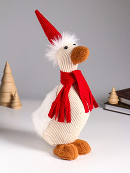 Интерьерная кукла текстильная Гусь в красном колпаке и шарфе, 19?9.5?32 см