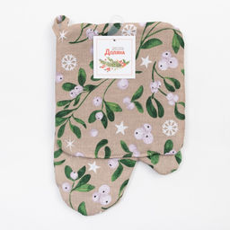 Кухонный набор Доляна Frosty berries: варежка 20х27 см, прихватка 19х19 см, 100% хл  фото 6