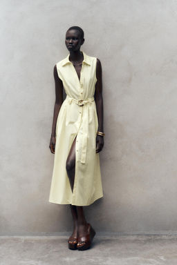 POPLIN MIDI DRESS WITH BELT - Zara фото 20