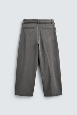 PANTAL?N BALLOON PLIEGUES CINTUR?N / Gris - Zara фото 8
