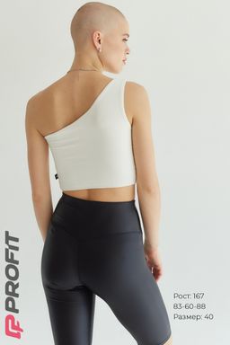 Кроп-топ на одно плечо молочный