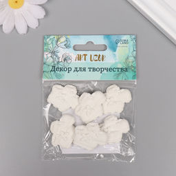 Цена за 4 шт. Декор для творчества полистоун «Пинетки», белый, набор 6 шт., 3×2.7 см