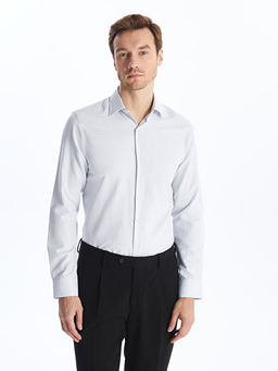 Slim Fit Uzun Kollu Arm?rl? Erkek Dokulu G?mlek