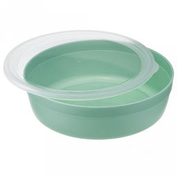 Миска пластмассовая 2,8л, д25,5см, h7,5см, с крышкой, фисташковый (Россия)