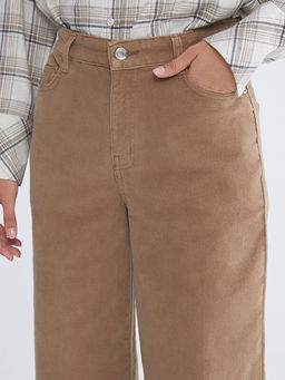 Y?ksek Bel Kadife Kad?n Pantolon