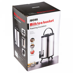 Термос из нержавеющей стали 7,5л, д22,5см h39-44см, кран, крышка и ручка пластмассовые, складные пластмассовые ножки, в подарочной коробке (Китай) - Домашняя мода фото 5