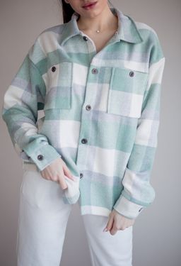 512 Рубашка клетка, мятный