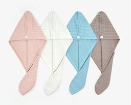 Полотенце-чалма  вафельное  для сушки волос белая - Julystar фото 2