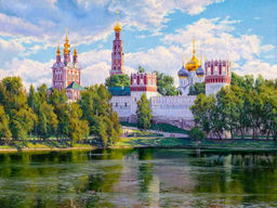 Вышивка крестиком 40х50см, Монастырь