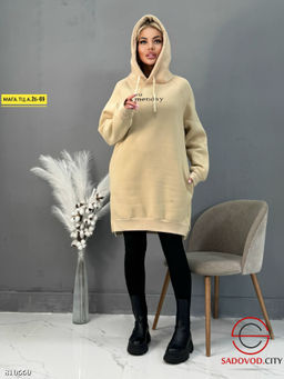 Худи женское на флисе оверсайз - Bruno фото 4