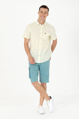 U. S. Polo Assn / Мужская светло-желтая рубашка с коротким рукавом - U.s. polo assn фото 18