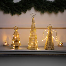 Фигура световая «Ёлочка плетёная», 30×13×13 см, 20 LED, батарейки ААх2 (не в комплекте), свечение теплое белое