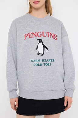 Teen Gri Melanj Orme Sweatshirt TWOAW26SW00178 - Trendyolmilla фото 3