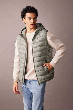 Пуховик Slim Fit с капюшоном - Defacto фото 3