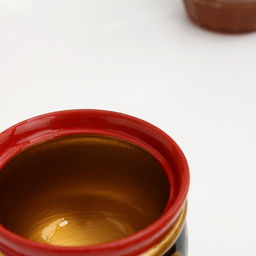 Солонка с крышкой «Ягодка», большая, 10×8 см, хохлома, дерево