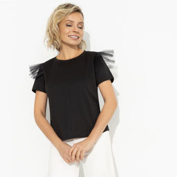 Футболка с декором из сетки Отдел роскоши (new)