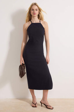 K?rm?z? Duz Midi Dokuma Elbise TWOSS26EL00097 - Trendyolmilla фото 5