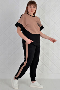 Арт. 2354 Костюм с брюками женский 52-60 (5 шт) Цвет:верх- черно-кэмел, низ- черно-кэмел - Калинка фото 26