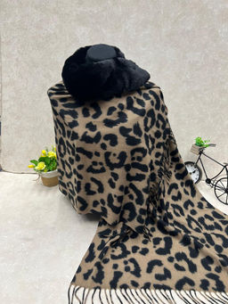 Мягкий палантин из кашемира с норвковым воротником мультицвет