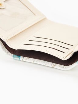 Кошелёк женский на кнопке, 10.5?2.5?8.5 см, с цветочным принтом, разноцветный