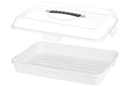 Контейнер для выпечки 43*30*10,5 см, прямоугольный, белый/прозрачный (модель 608) - Elan gallery фото 4