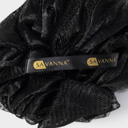 Мочалка для тела SAVANNA «Нежность», 90 г, тубус в подарок, чёрная
